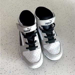 PUMA Rebound Mid Layup Marble Little Boys Basketball Shoes